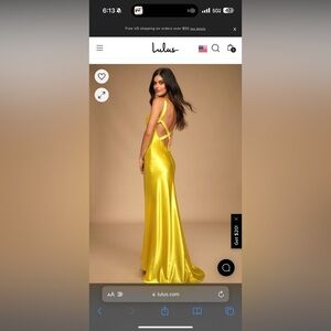 Lulus Perfectly Classy Yellow Satin Strappy Maxi Dress